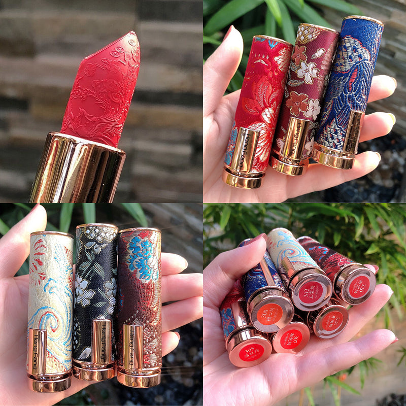 Chinese Style Carved Lipstick Set Matte Moisturizing Lipstick (3)