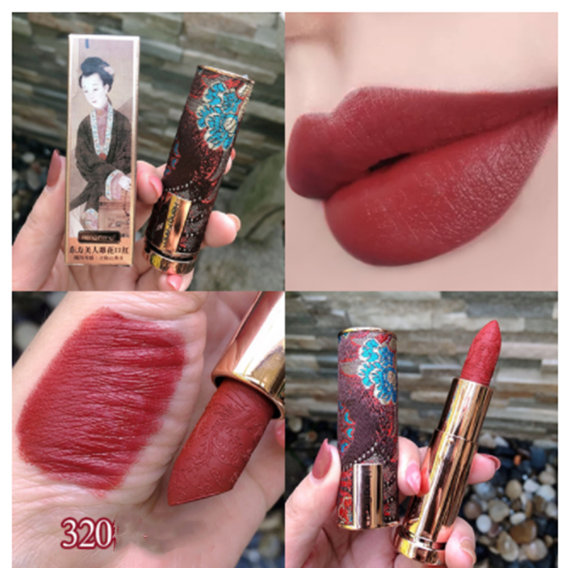 Chinese Style Carved Lipstick Set Matte Moisturizing Lipstick (1)