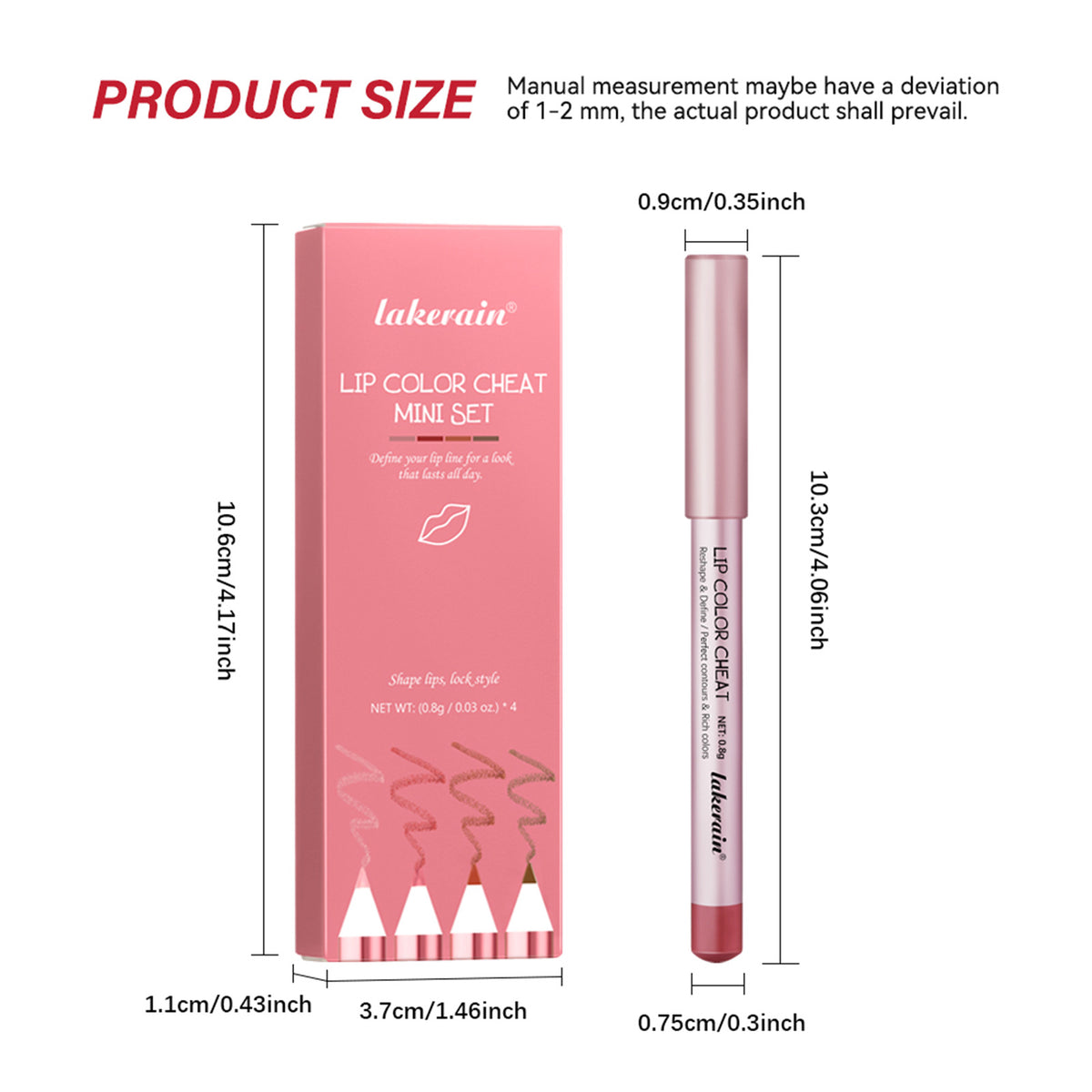 4-Piece Matte Lipstick Lip Liner (5)