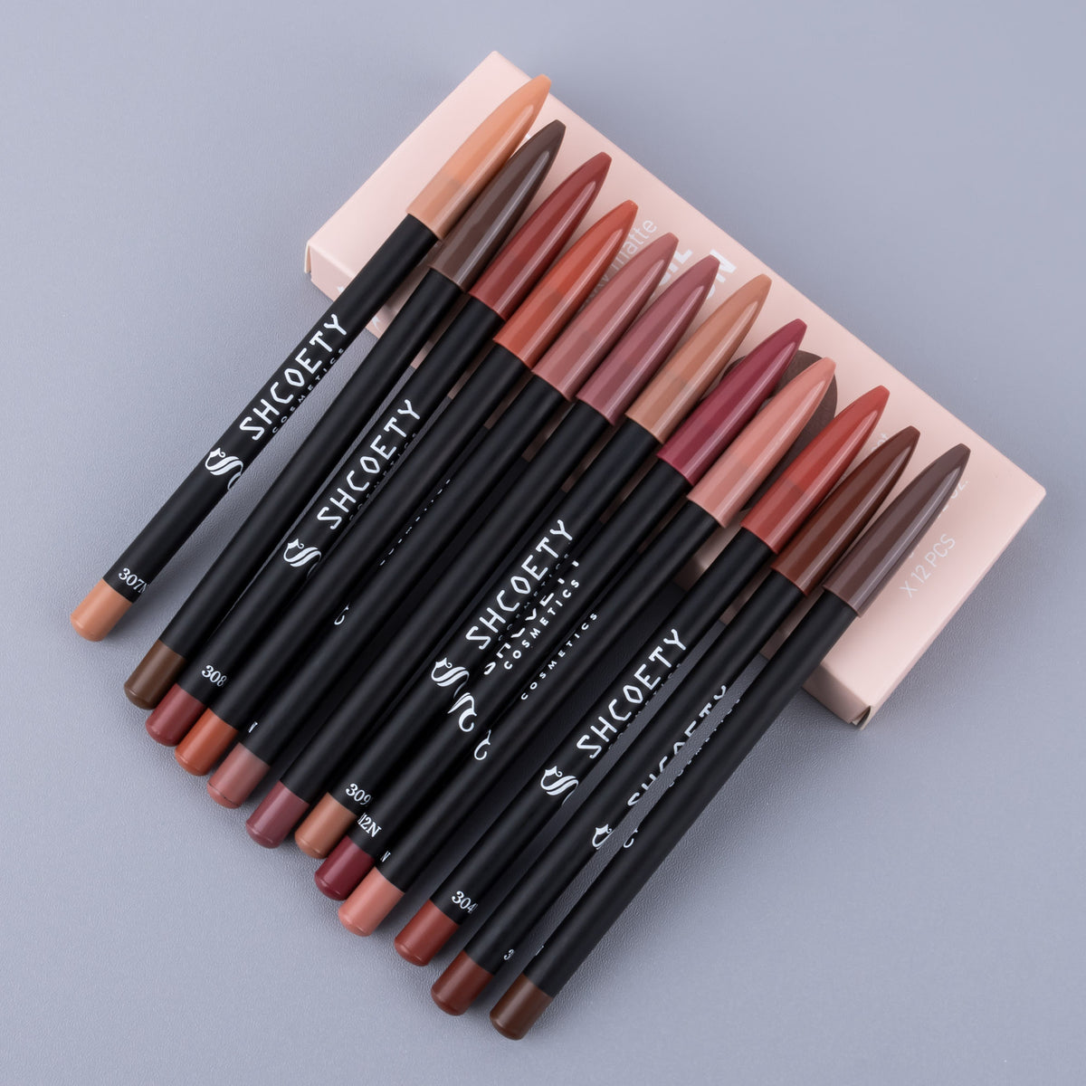 12 Color Matte Lipstick Lip Liner Suit (4)
