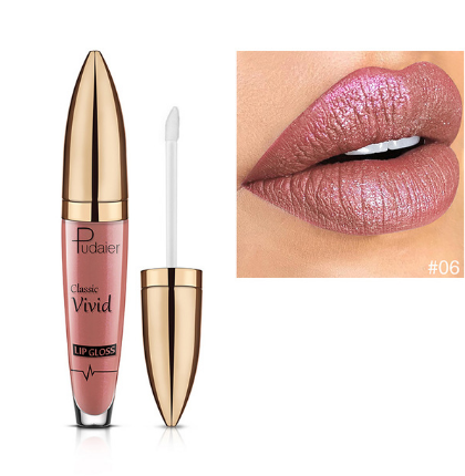 Pudaier Matte Pearlescent Lip Gloss Non-Stick Cup Diamond Gloss (3)