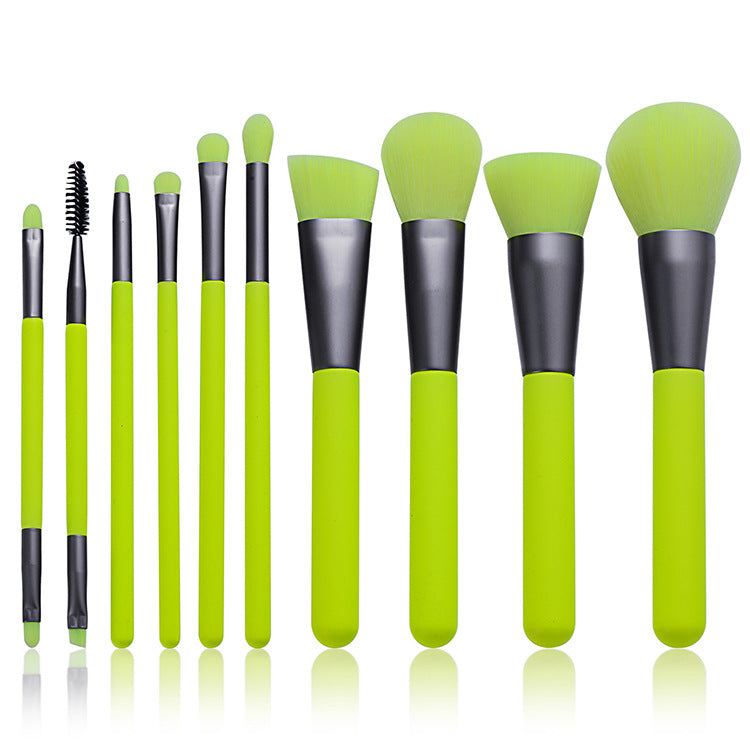 10-Piece Makeup Neon Brushes
