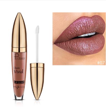 Pudaier Matte Pearlescent Lip Gloss Non-Stick Cup Diamond Gloss (12)