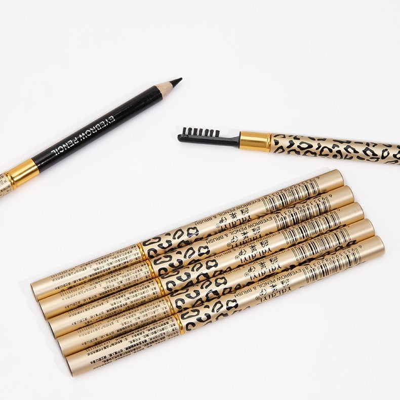 Yalaiyi Eyebrow Pencil Leopard Print Eyebrow Kuaishou and Douyin Live Broadcast Selling Waterproof Distinct Look Wild Eyebrow (2)