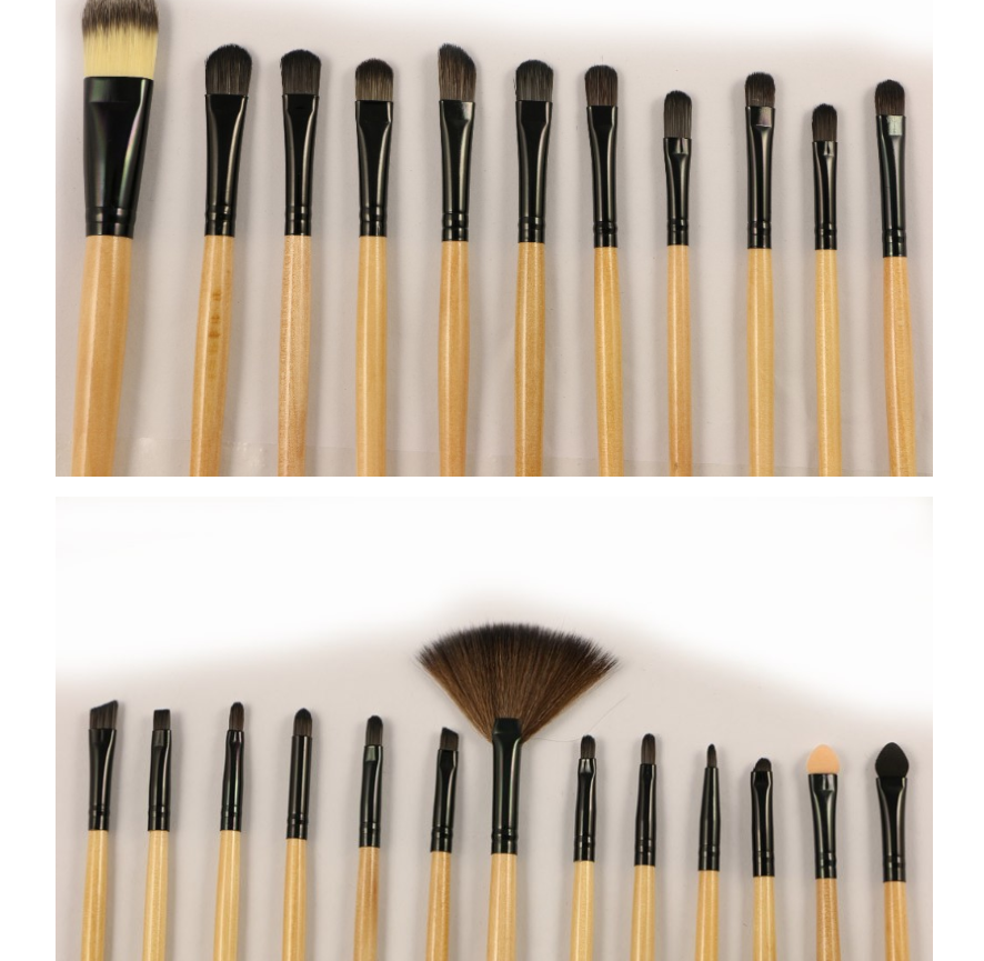 32 Black Wood Color Rayon Makeup Brush Set (4)