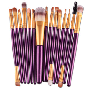 Set of 15-Piece Makeup Brushes