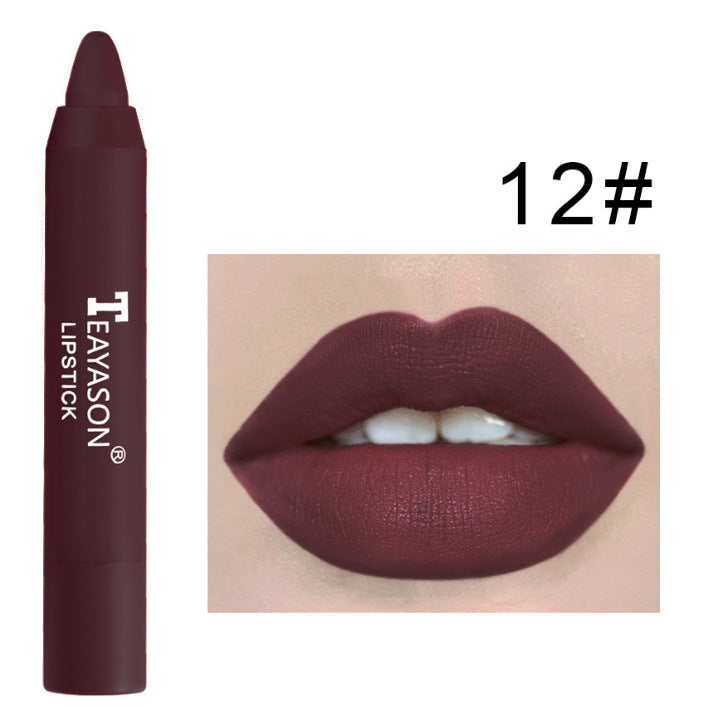 3-Piece of Matte Lipstick Matte Velvet Lipstick Pen Bean Paste Milk Tea Color Lipstick Crayons Lipstick Students (10)