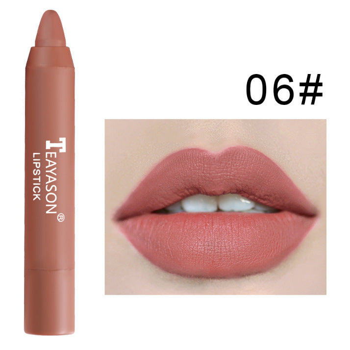 3-Piece of Matte Lipstick Matte Velvet Lipstick Pen Bean Paste Milk Tea Color Lipstick Crayons Lipstick Students (8)