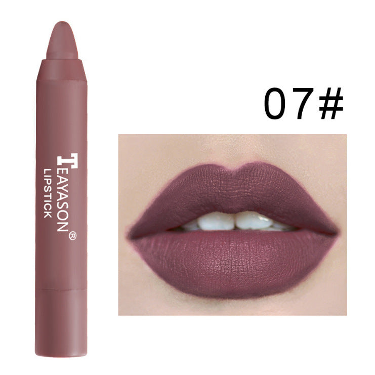 3-Piece of Matte Lipstick Matte Velvet Lipstick Pen Bean Paste Milk Tea Color Lipstick Crayons Lipstick Students (7)