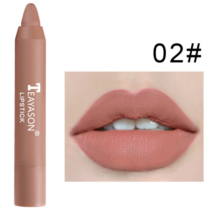 3-Piece of Matte Lipstick Matte Velvet Lipstick Pen Bean Paste Milk Tea Color Lipstick Crayons Lipstick Students (15)