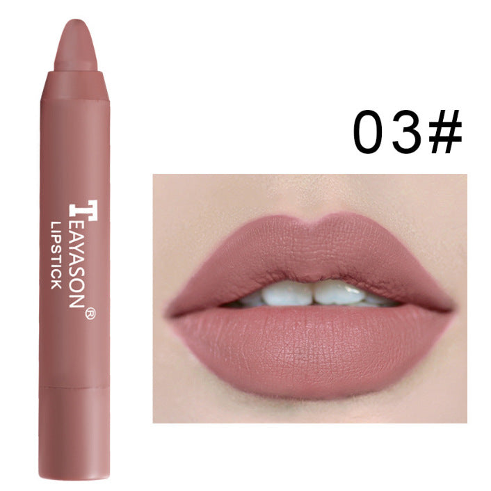 3-Piece of Matte Lipstick Matte Velvet Lipstick Pen Bean Paste Milk Tea Color Lipstick Crayons Lipstick Students (6)
