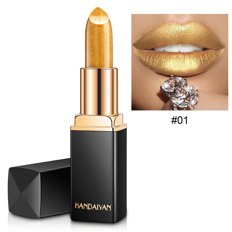 Shiny Metallic Lipstick Pearlescent Color Temperature Change Lipstick Gilt Lipstick (14)