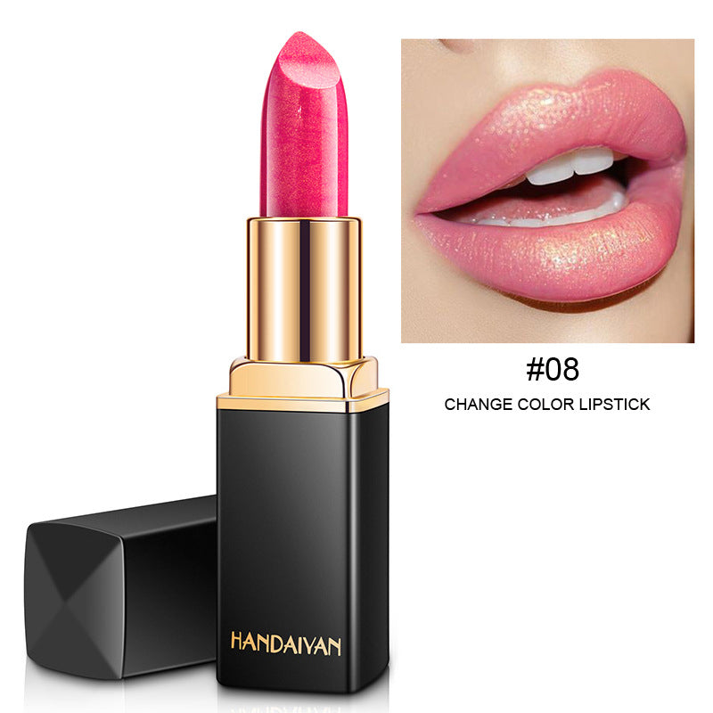 Shiny Metallic Lipstick Pearlescent Color Temperature Change Lipstick Gilt Lipstick (1)