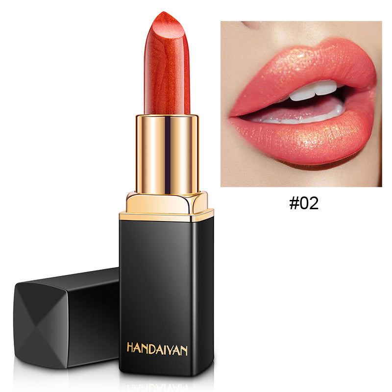 Shiny Metallic Lipstick Pearlescent Color Temperature Change Lipstick Gilt Lipstick (13)