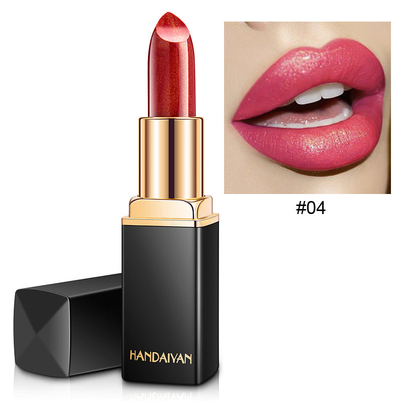 Shiny Metallic Lipstick Pearlescent Color Temperature Change Lipstick Gilt Lipstick (11)