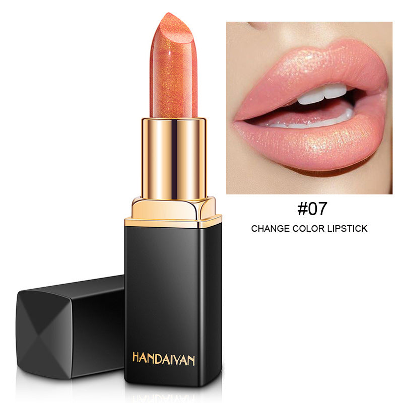 Shiny Metallic Lipstick Pearlescent Color Temperature Change Lipstick Gilt Lipstick (5)