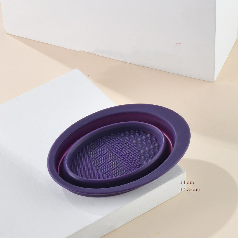 Scrubbing Plate Makeup Brush Cleaning Pad Brush Cleaning Bowl (10)