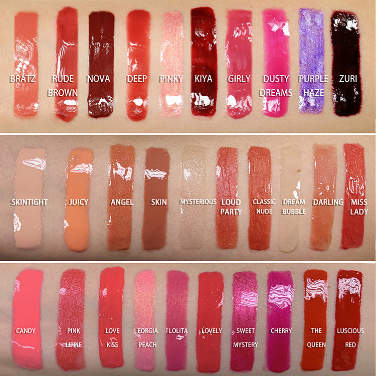 Neutral Lip Gloss Lipstick Matte Gloss Velvet Glaze Label (4)