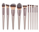 Wooden Handle Champagne Gold Makeup Brush Foundation Brush Kit