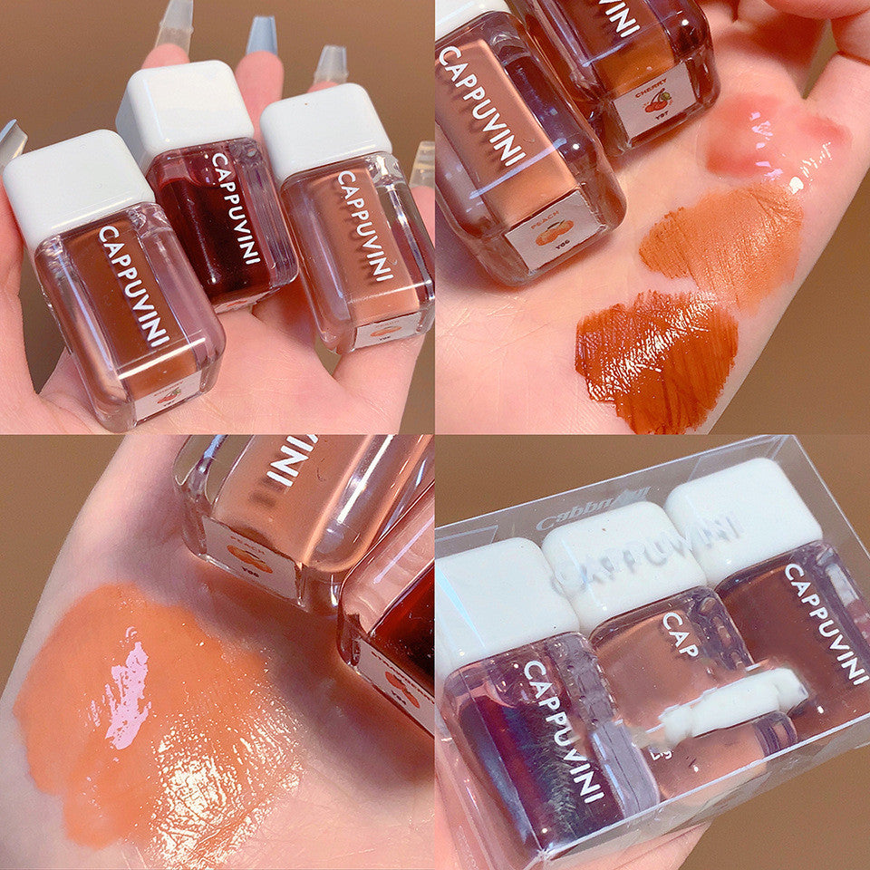 Small Square Lip Gloss Transparent Gloss Moisturizing and Nourishing Lacquer (13)