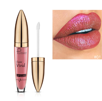 Pudaier Matte Pearlescent Lip Gloss Non-Stick Cup Diamond Gloss (10)