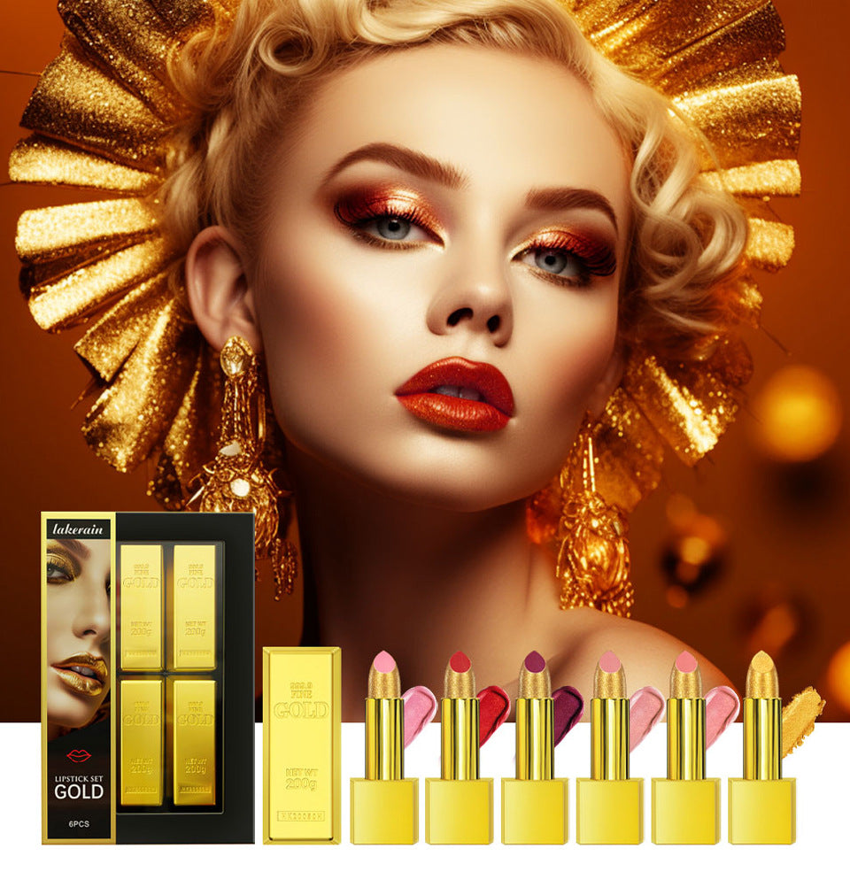 Lipstick Kit Gold Bar Makeup Set (1)
