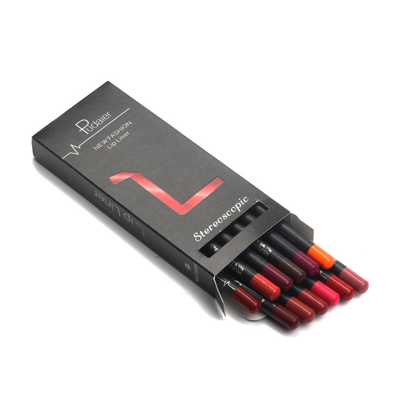 12 Colors Waterproof Lip Liner Pencil