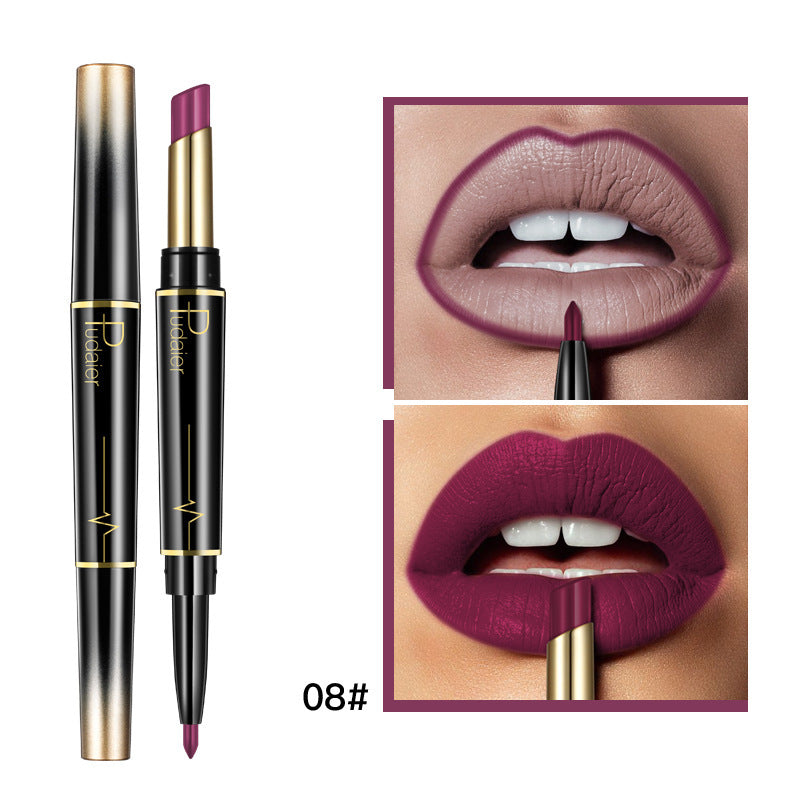 Matte Double-Headed Lipstick Lip Liner Lacquer (17)