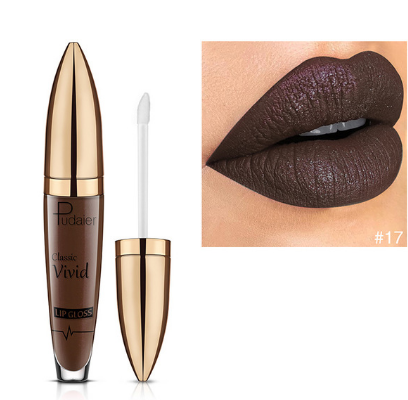 Pudaier Matte Pearlescent Lip Gloss Non-Stick Cup Diamond Gloss (8)