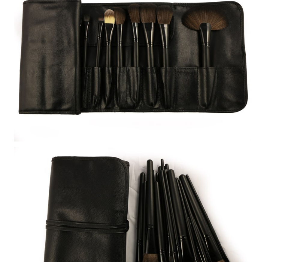 32 Black Wood Color Rayon Makeup Brush Set (6)