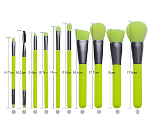 10-Piece Makeup Neon Brushes