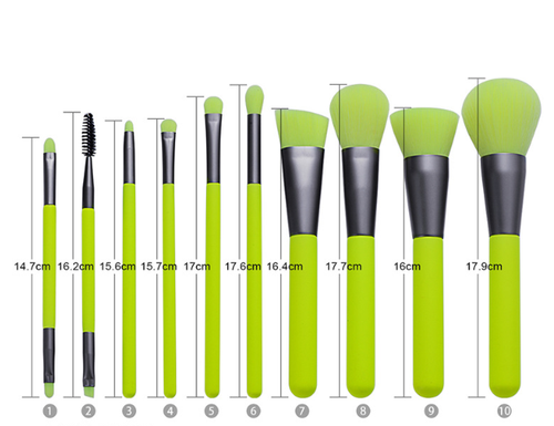 10-Piece Makeup Neon Brushes (1)