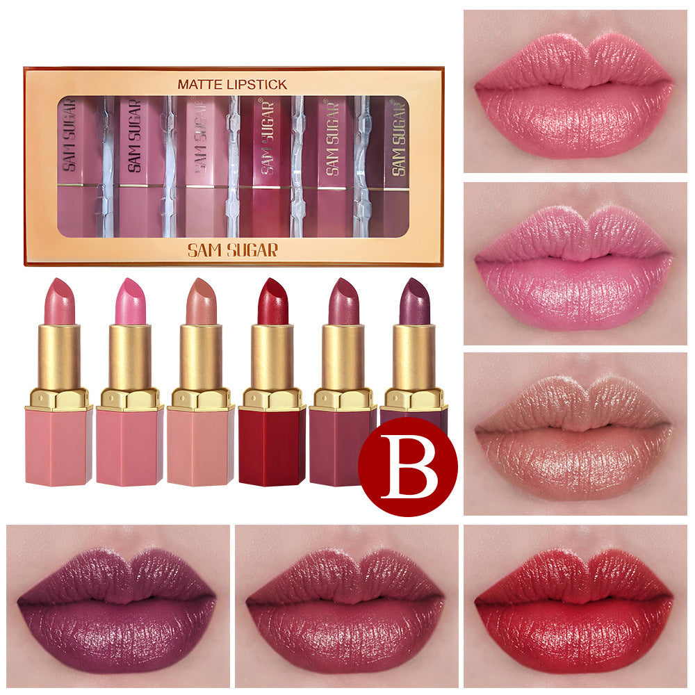 6-Piece Lipstick Pearl Velvet Lipstick Set (4)