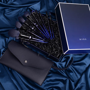Blue 10-Piece Makeup Brush Set