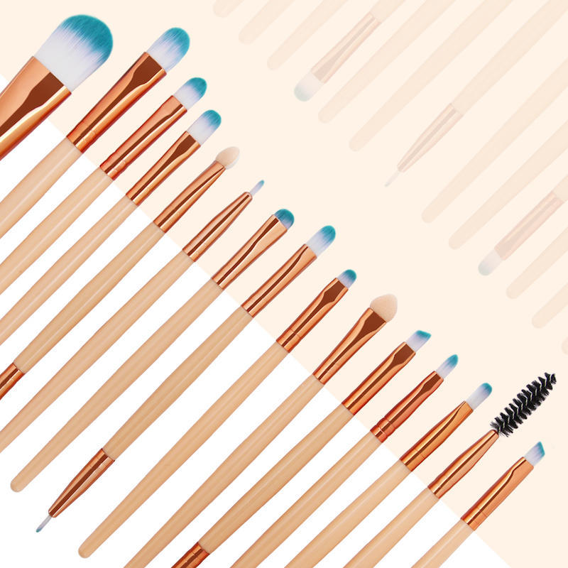 15-Piece of Champagne Makeup Brushes (5)