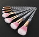 7 Crystal Makeup Brush Transparent Spiral Handle Horn Brush Set