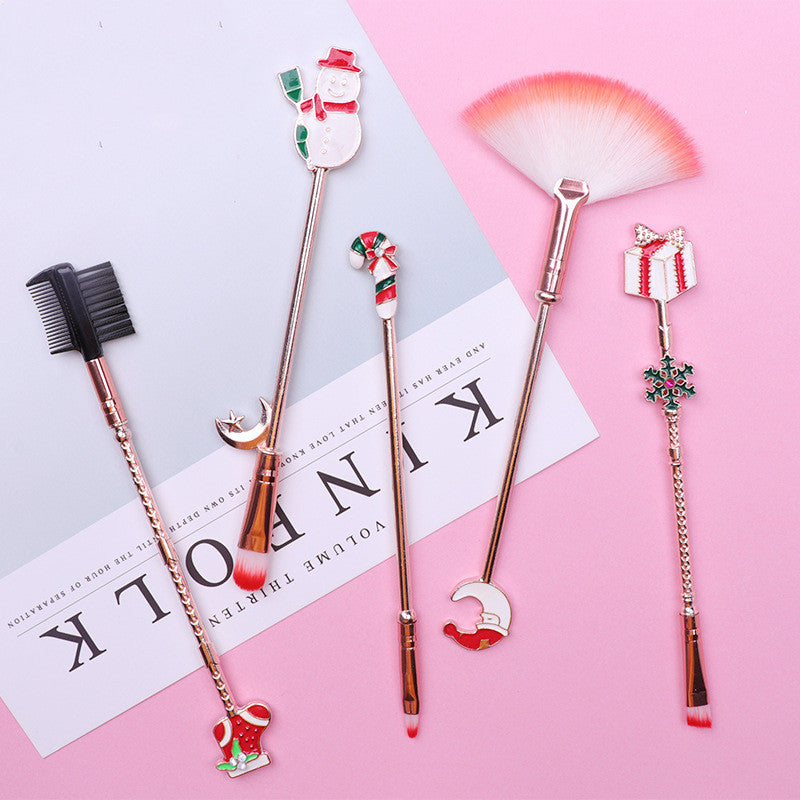 Christmas Moose Makeup Brush Set (5)