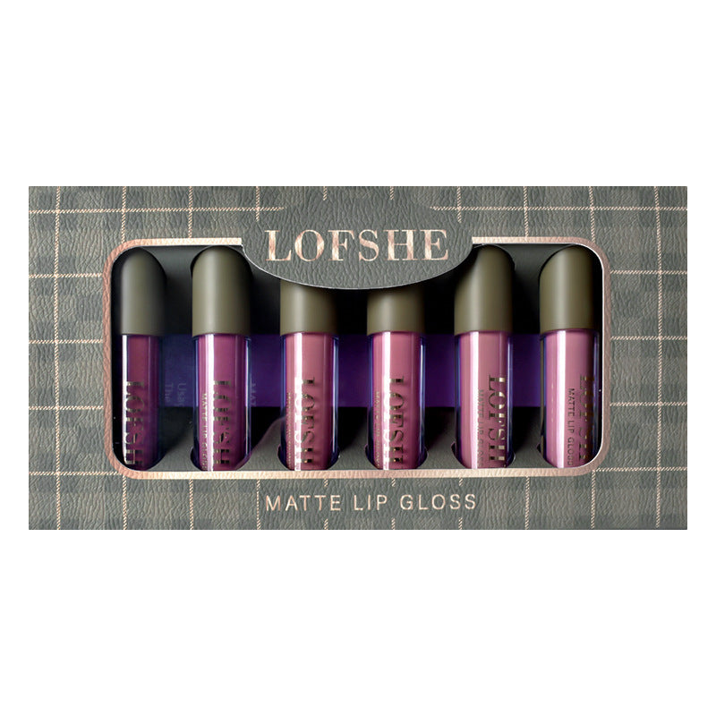 6 Colors Nonstick Cup Earth Matte Lipstick Glaze (3)