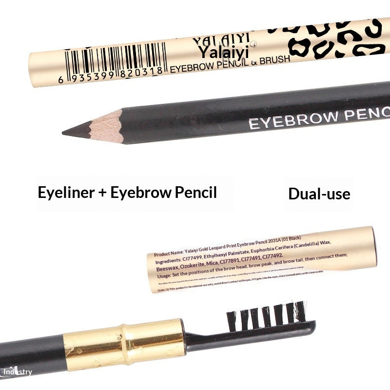 Yalaiyi Eyebrow Pencil Leopard Print Eyebrow Kuaishou and Douyin Live Broadcast Selling Waterproof Distinct Look Wild Eyebrow (7)