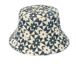 Spring and Summer Geometric Lattice Flowers Sun Female Fisherman Hat