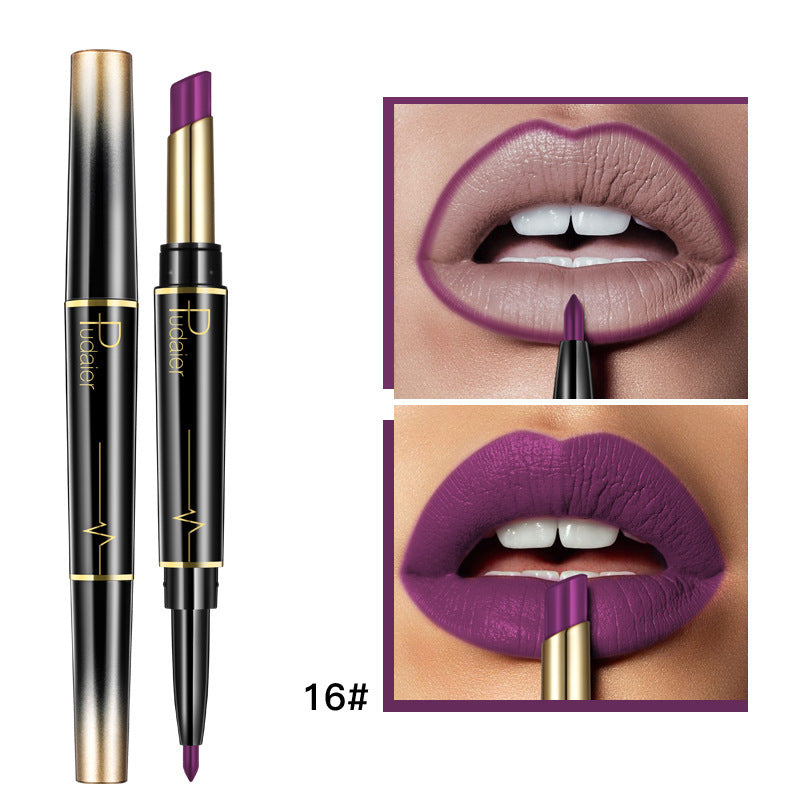 Matte Double-Headed Lipstick Lip Liner Lacquer (21)