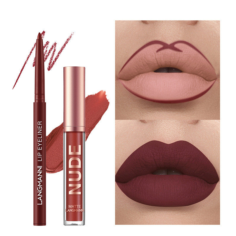 Lip Liner and Lipstick Makeup 12-Piece Set 6 Matte Lipstick 6 Liner Pens Waterproof Long Lasting Matte Lipstick Beauty Cosmetics Gift for Girls Lipstick (2)