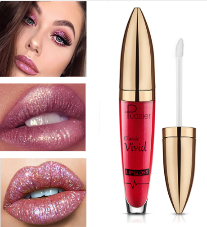 Pudaier Matte Pearlescent Lip Gloss Non-Stick Cup Diamond Gloss (7)
