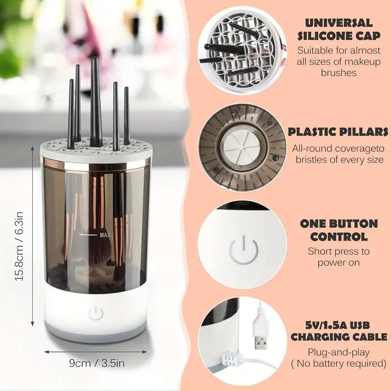 Makeup Brush Cleaner Automatic Rotating Brush Cleaner USB Portable Electric Cosmetic Rotary Washing Machine (5)