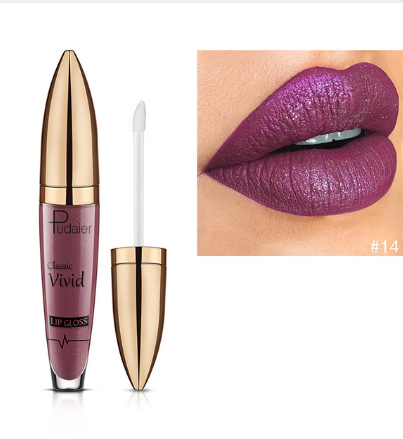 Pudaier Matte Pearlescent Lip Gloss Non-Stick Cup Diamond Gloss (14)