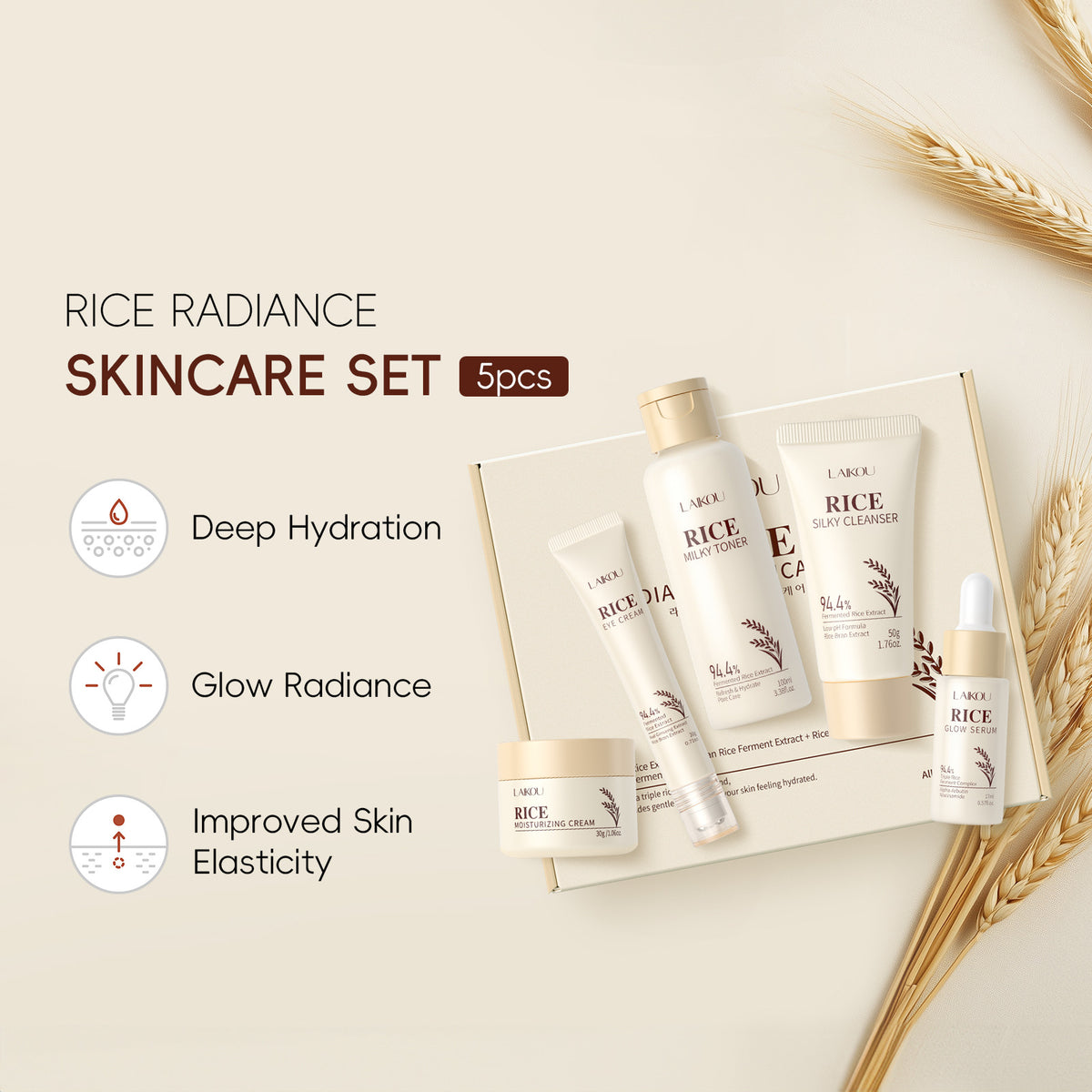 Moisturizing Cream with Plant Extracts for Facial Skincare Set (3)