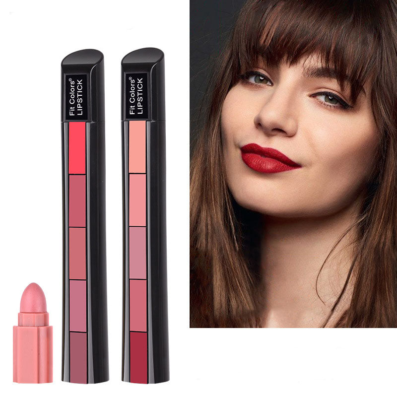 Matte 5-Color Lipstick Set Velvet Lip Stick Non-Stick Gloss Long Lasting Waterproof Red Lipstick (2)