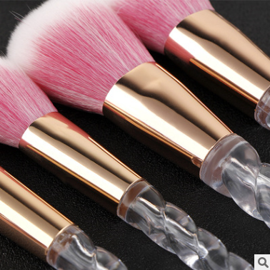 7 Crystal Makeup Brush Transparent Spiral Handle Horn Brush Set (5)
