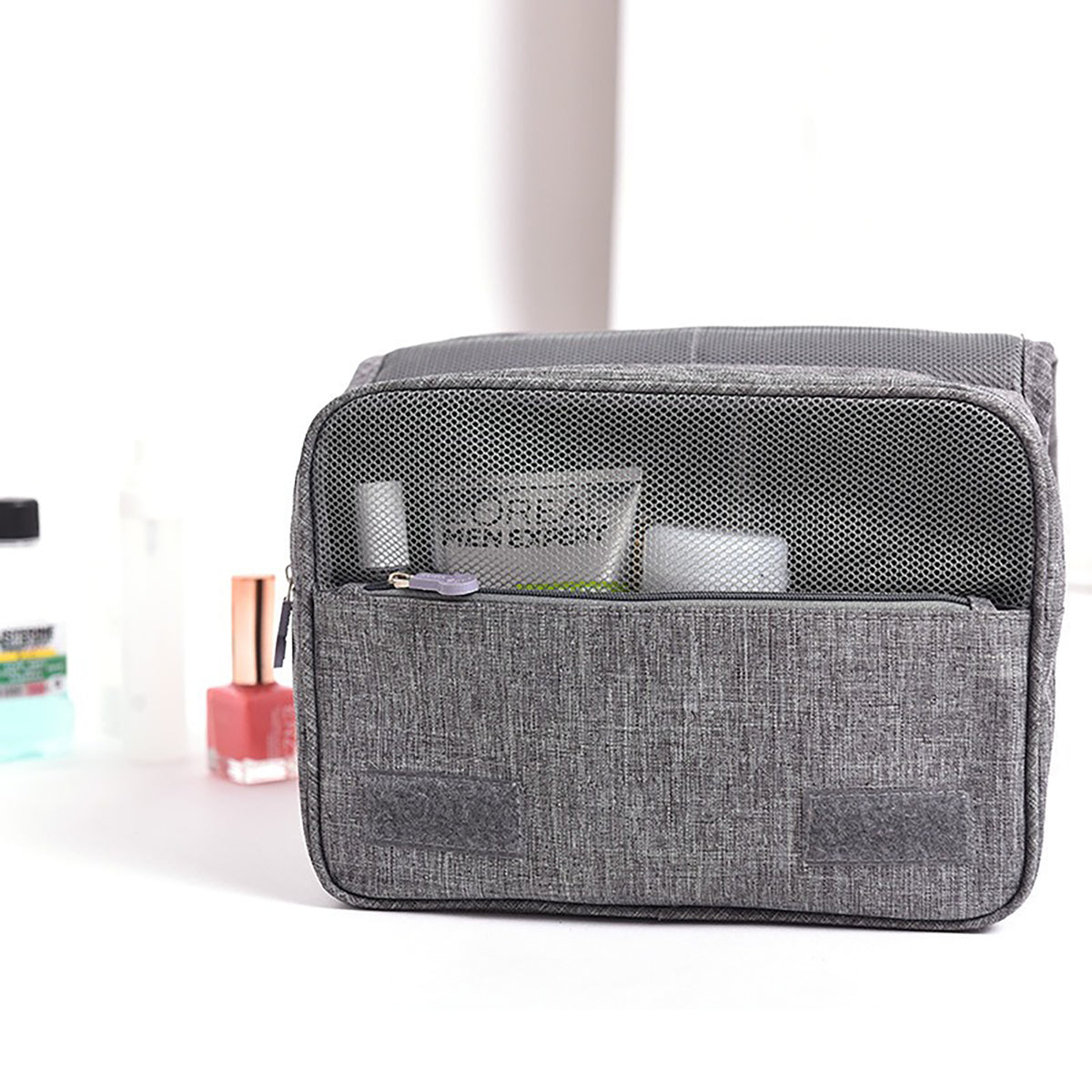 Travel Hanging Toiletry Bag Travel Kit Shaving Bag Waterproof Large Makeup Bag Wash Bag Organizer Cosmetic Case Puffy Bag Organizer Carry-On Travel Accessories (5)