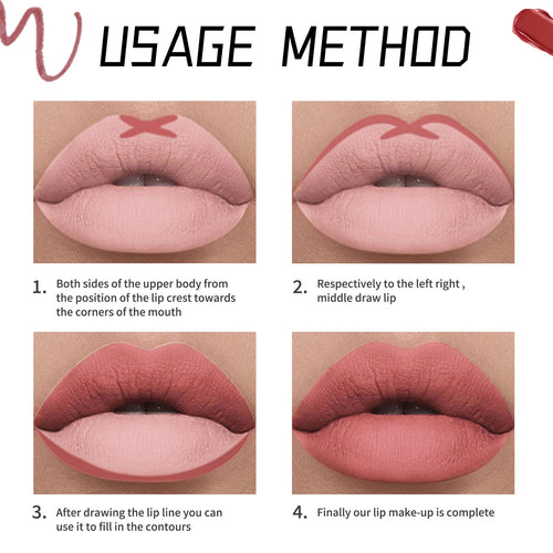 12 Color Matte Lipstick Lip Liner Suit (2)